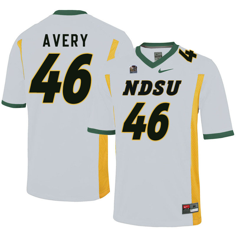 Men #46 Austin Avery North Dakota State Bison College Football Jerseys Sale-White - Click Image to Close